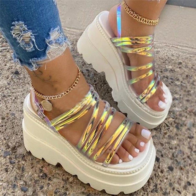 Platform Spänne Öppen Tå Casual Sandaler