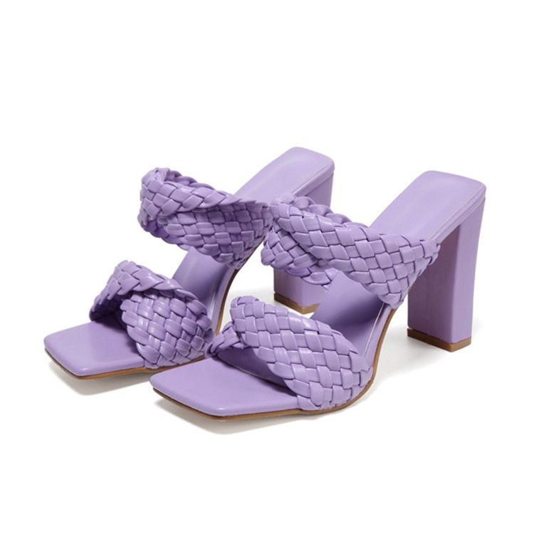 Slip-On Flip Flop Chunky Häl Kvinnors Casual Tofflor