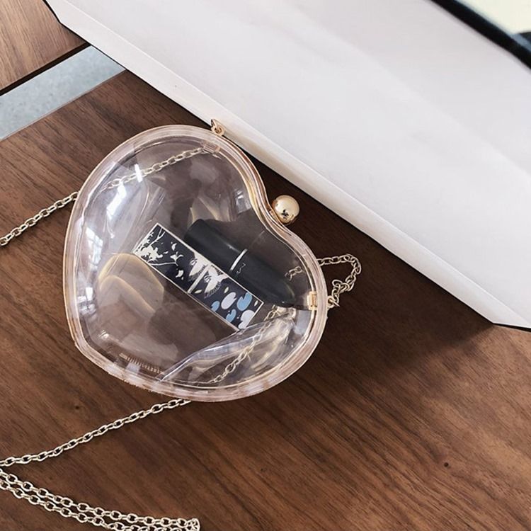 Abs Plastkedja Hjärtformade Crossbodypåsar