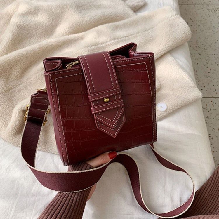 Alligator Embossing Pu Rektangel Crossbody-Väskor