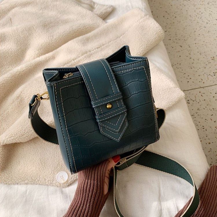 Alligator Embossing Pu Rektangel Crossbody-Väskor