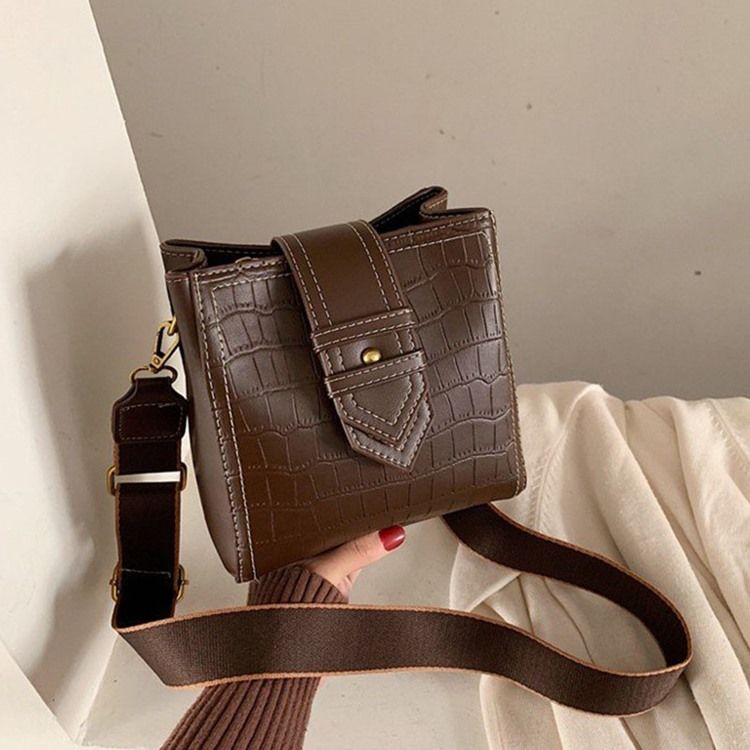 Alligator Embossing Pu Rektangel Crossbody-Väskor