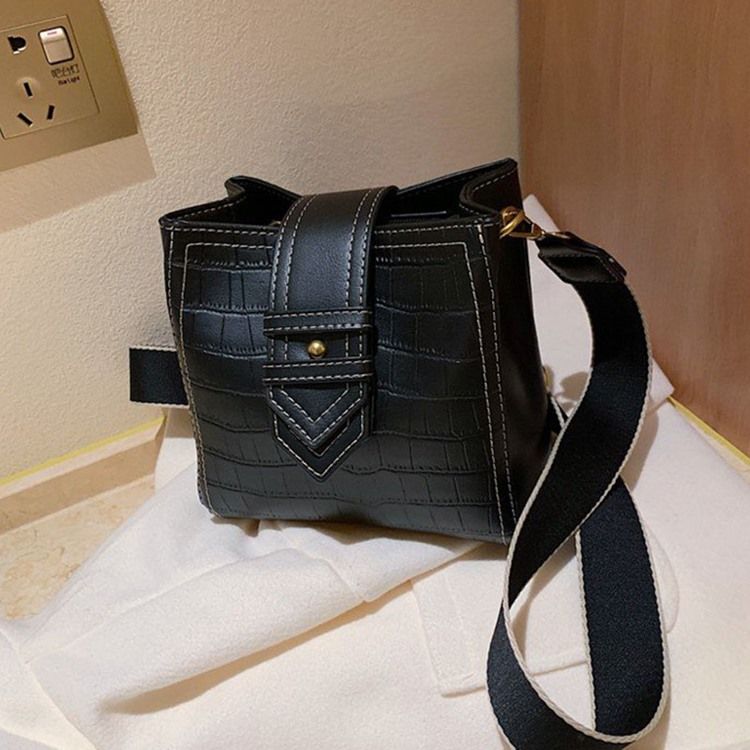 Alligator Embossing Pu Rektangel Crossbody-Väskor