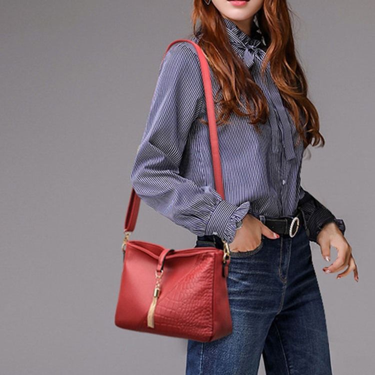 Alligator Embossing Pu Rektangel Crossbody-Väskor För Kvinnor