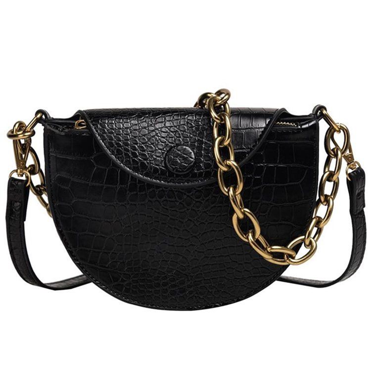 Alligator Pu Tråd Sadel Crossbody Väskor
