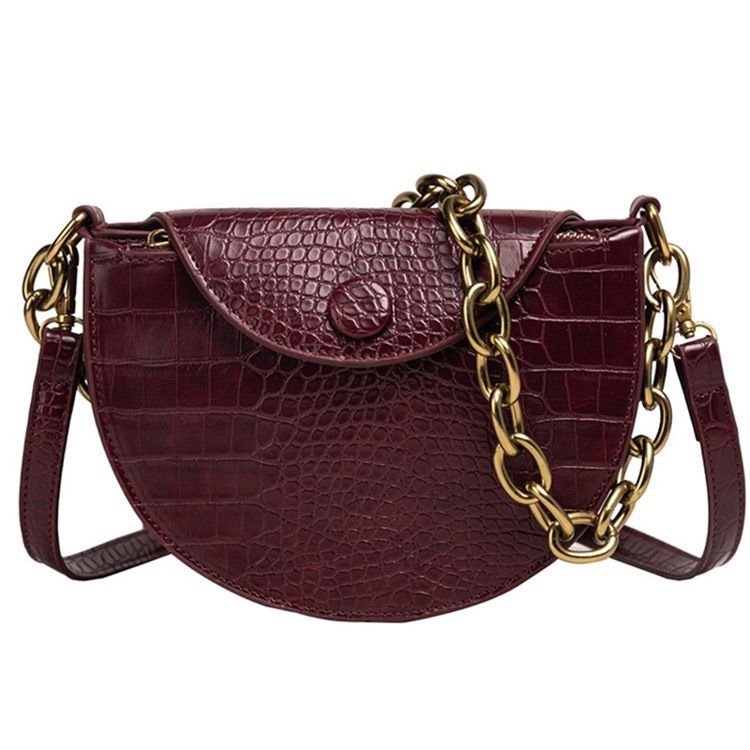 Alligator Pu Tråd Sadel Crossbody Väskor