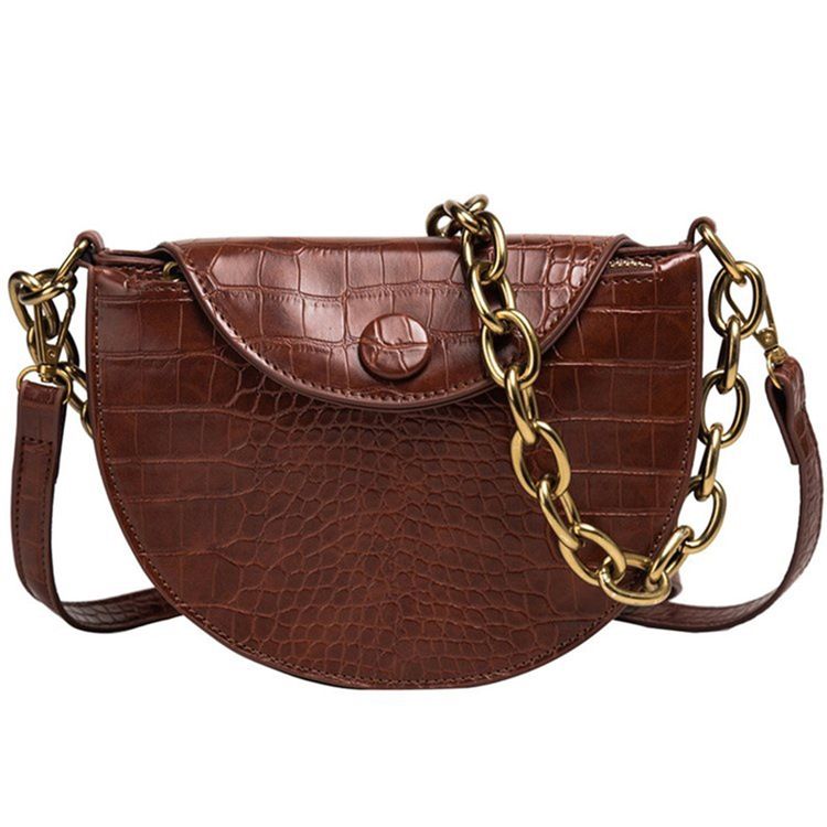 Alligator Pu Tråd Sadel Crossbody Väskor