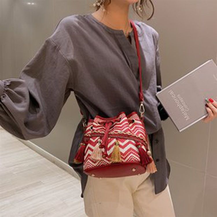 Bohemisk Stil Twill Axelväskor
