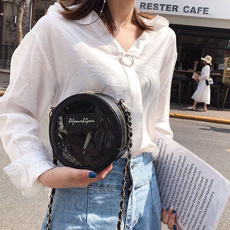 Cirkulära Crossbody-Väskor Med Pu-Dragkedja