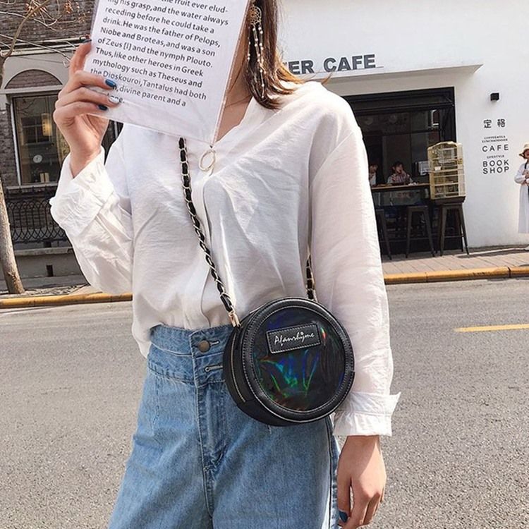 Cirkulära Crossbody-Väskor Med Pu-Dragkedja