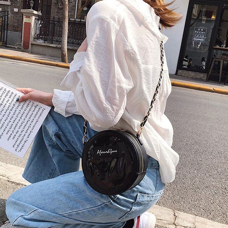 Cirkulära Crossbody-Väskor Med Pu-Dragkedja