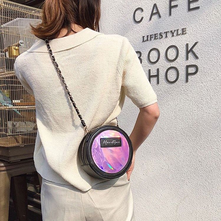 Cirkulära Crossbody-Väskor Med Pu-Dragkedja