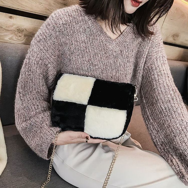 Color Block Sadel Crossbody-Väskor