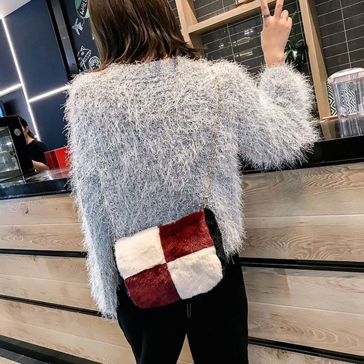 Color Block Sadel Crossbody-Väskor
