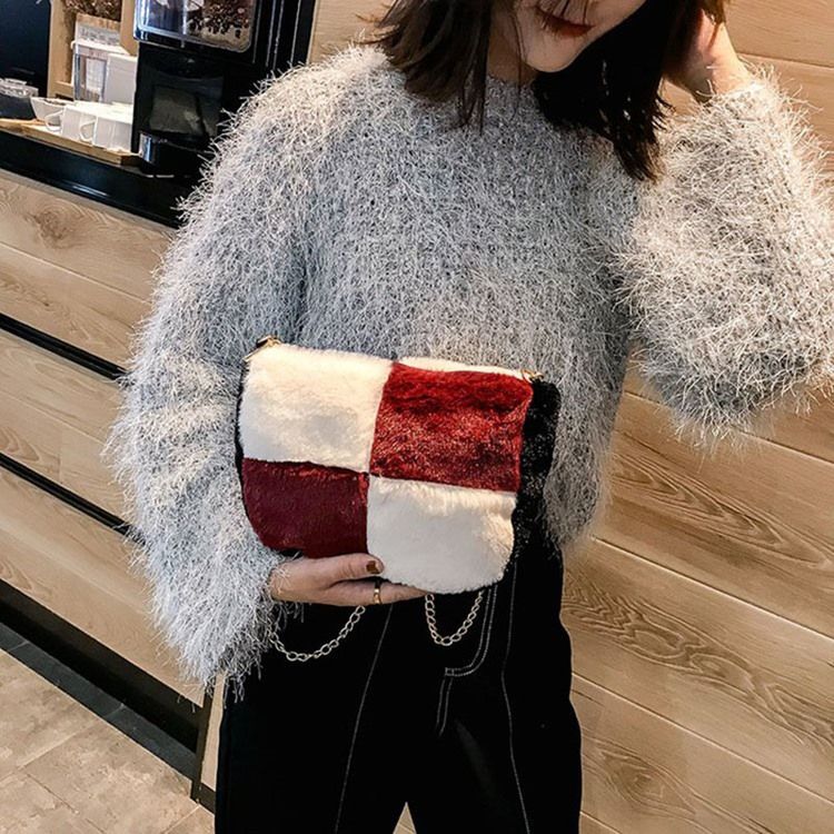 Color Block Sadel Crossbody-Väskor