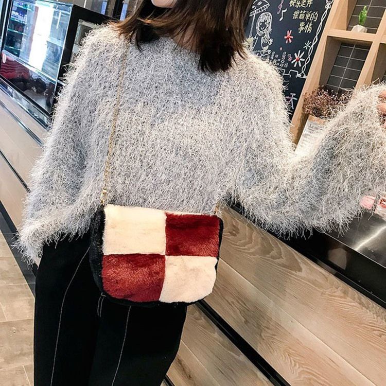 Color Block Sadel Crossbody-Väskor