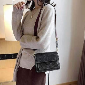 Embossing Alligator Pu Rektangel Casual Crossbody-Väskor
