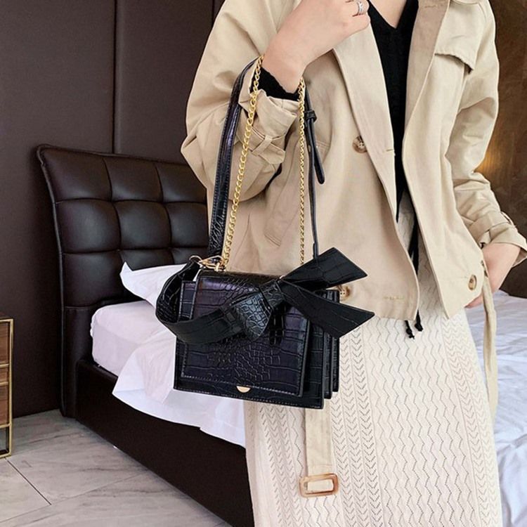 Embossing Alligator Pu Square Crossbody-Väskor