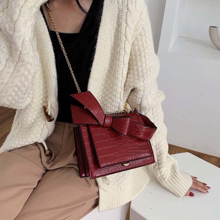 Embossing Alligator Pu Square Crossbody-Väskor