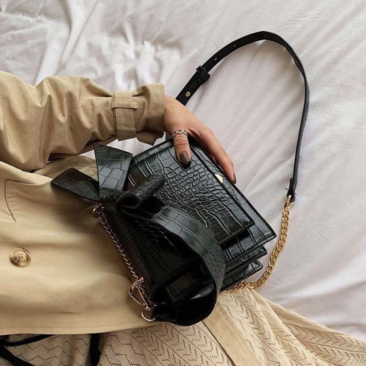 Embossing Alligator Pu Square Crossbody-Väskor