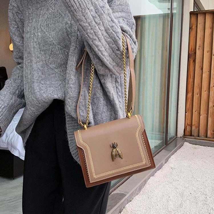 Kedja Pu Rektangel Crossbody-Väskor För Kvinnor