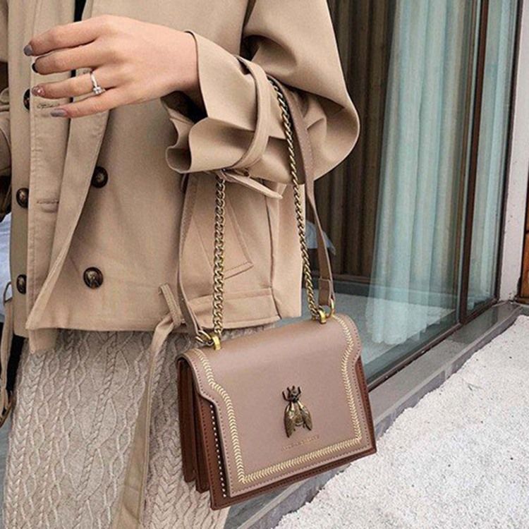 Kedja Pu Rektangel Crossbody-Väskor För Kvinnor