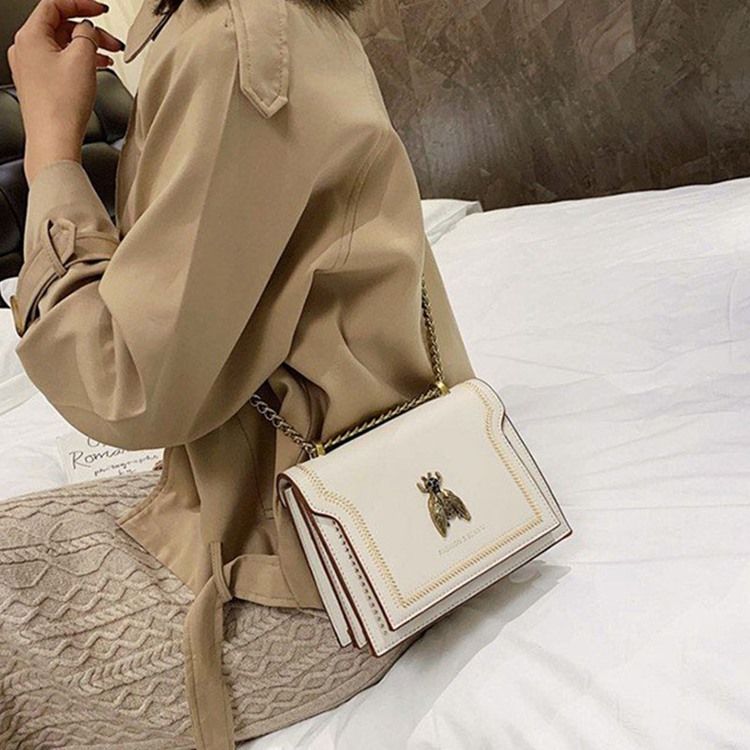 Kedja Pu Rektangel Crossbody-Väskor För Kvinnor