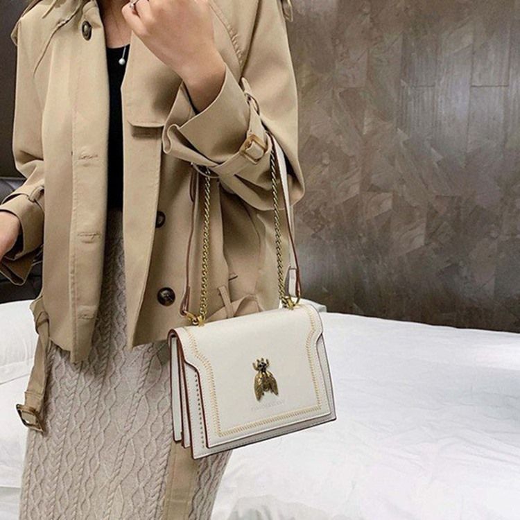Kedja Pu Rektangel Crossbody-Väskor För Kvinnor