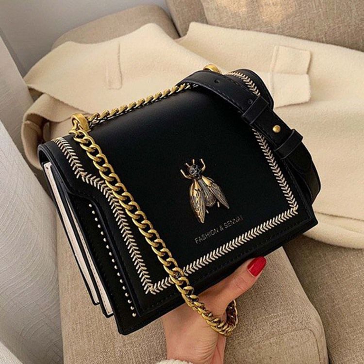 Kedja Pu Rektangel Crossbody-Väskor För Kvinnor
