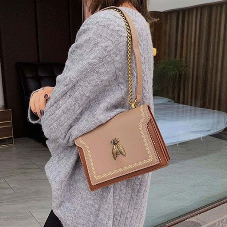 Kedja Pu Rektangel Crossbody-Väskor För Kvinnor