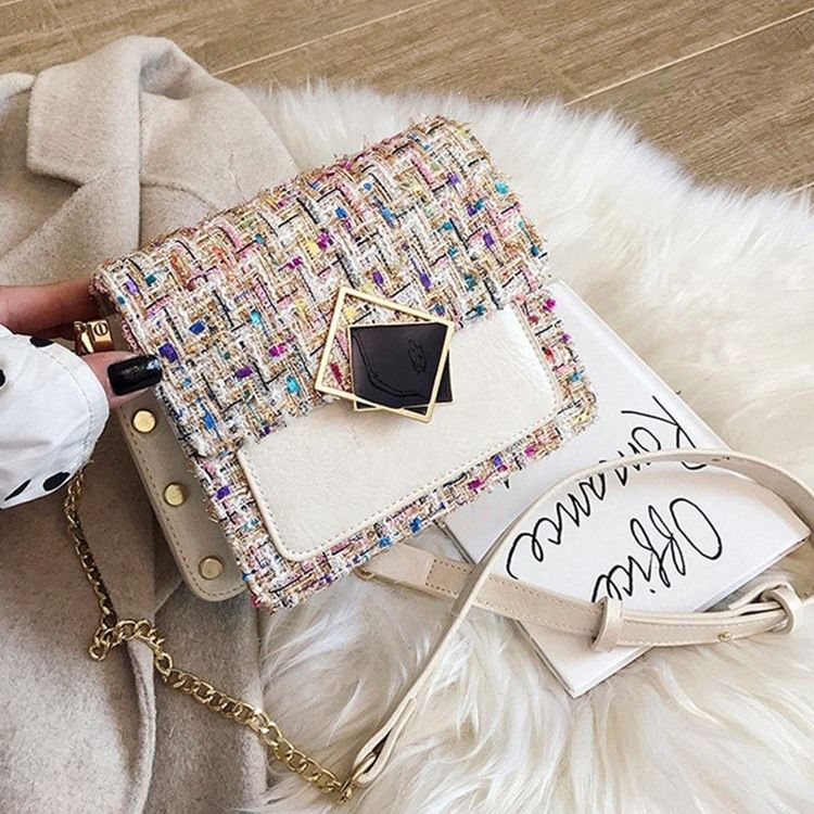 Kedja Rektangel Eleganta Crossbody-Väskor