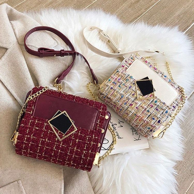 Kedja Rektangel Eleganta Crossbody-Väskor