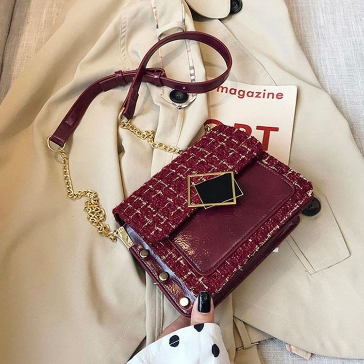 Kedja Rektangel Eleganta Crossbody-Väskor