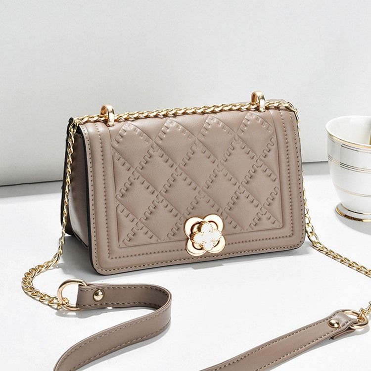 Kedja Rektangel Pu Crossbody-Väskor