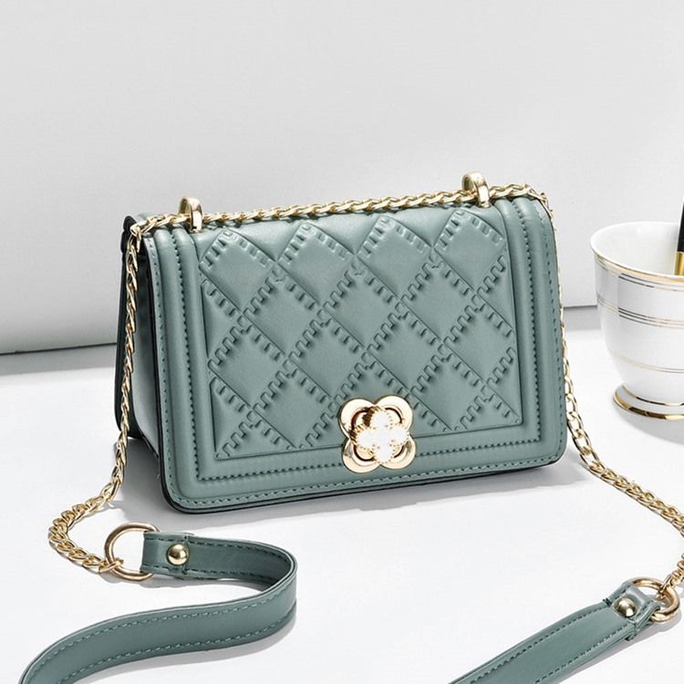 Kedja Rektangel Pu Crossbody-Väskor