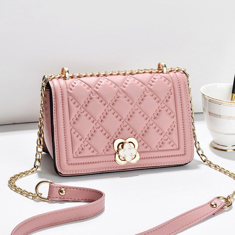 Kedja Rektangel Pu Crossbody-Väskor