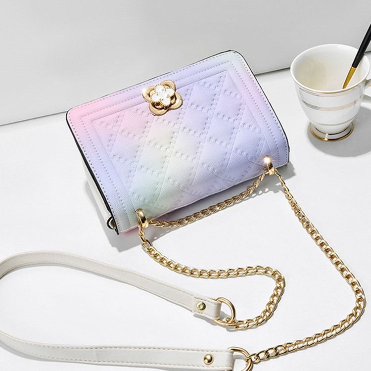 Kedja Rektangel Pu Crossbody-Väskor