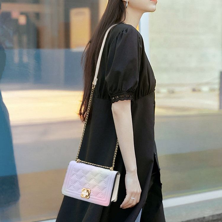 Kedja Rektangel Pu Crossbody-Väskor