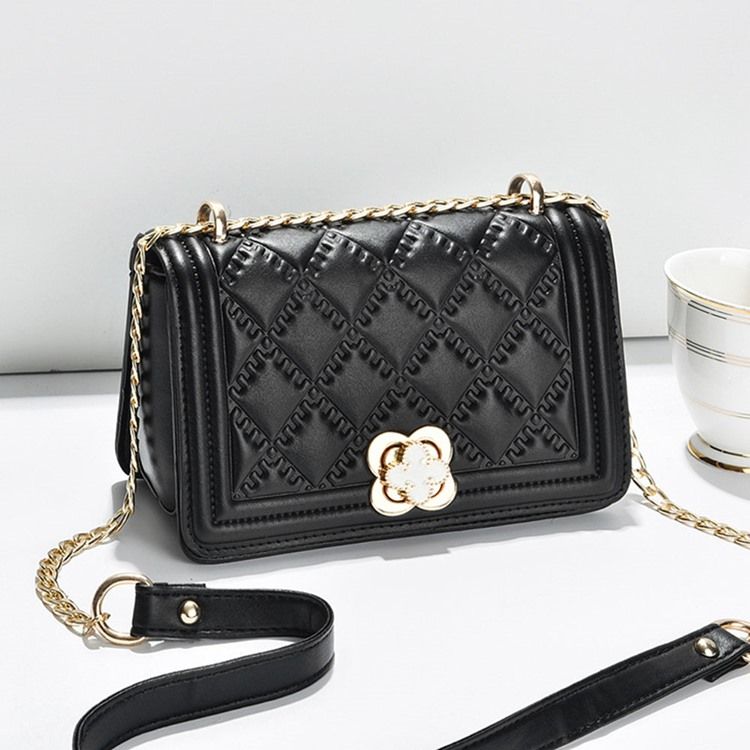 Kedja Rektangel Pu Crossbody-Väskor