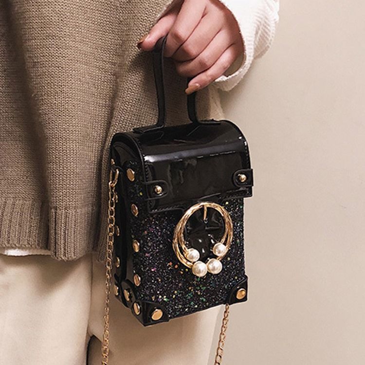 Kedja Vanlig Pu Trunk Crossbody-Väskor