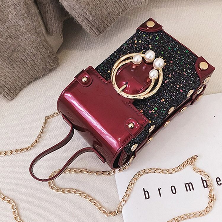 Kedja Vanlig Pu Trunk Crossbody-Väskor