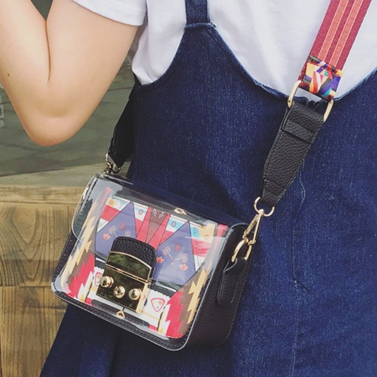 Lås Pu Cartoon Flap Crossbody-Väskor