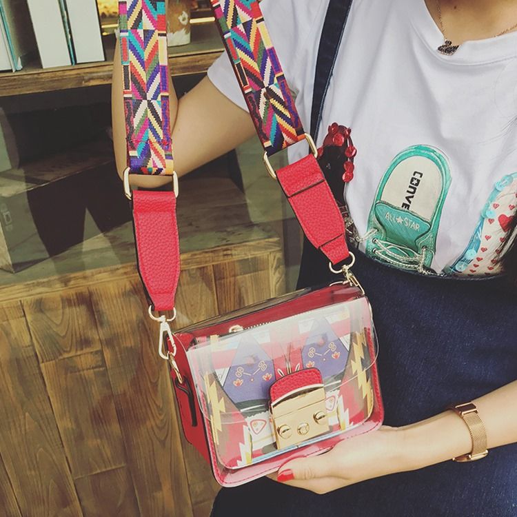 Lås Pu Cartoon Flap Crossbody-Väskor