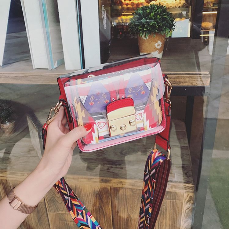 Lås Pu Cartoon Flap Crossbody-Väskor