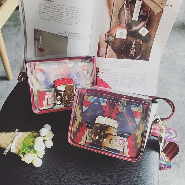Lås Pu Cartoon Flap Crossbody-Väskor
