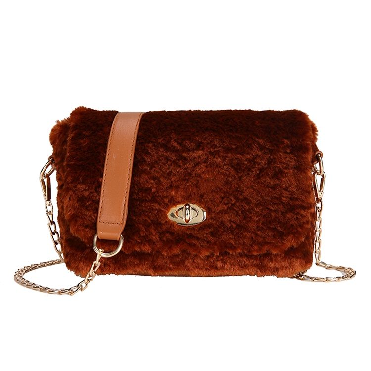 Lås Vanliga Velour Rektangulära Crossbody-Väskor