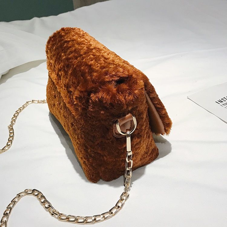 Lås Vanliga Velour Rektangulära Crossbody-Väskor