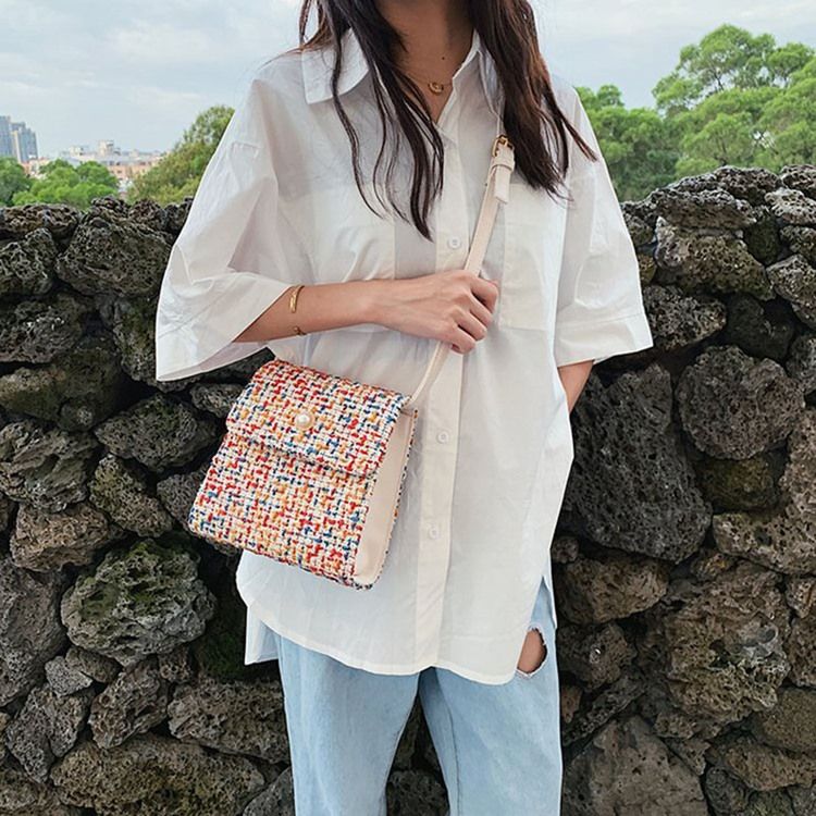 Pärlor Rektangulära Crossbody-Väskor
