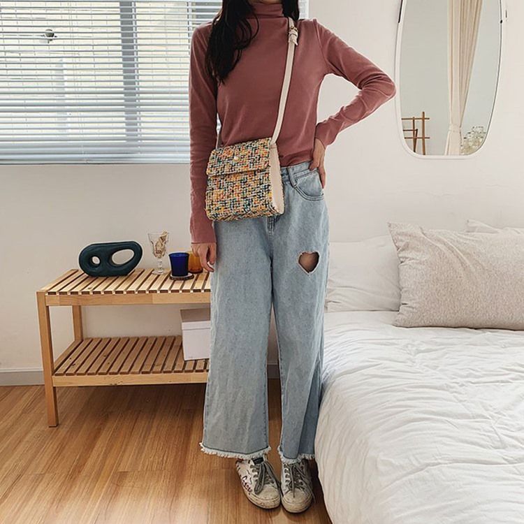 Pärlor Rektangulära Crossbody-Väskor
