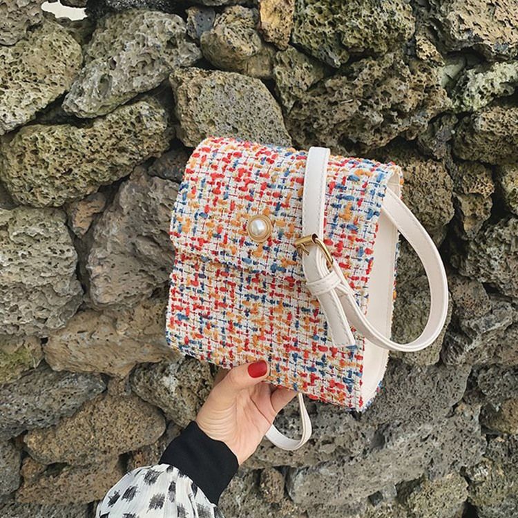 Pärlor Rektangulära Crossbody-Väskor